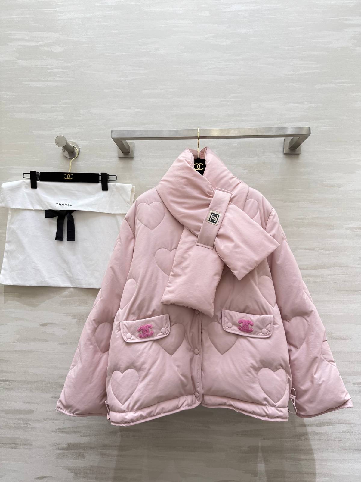 CHANEL シャネル ブルゾン 正反両面 ロング丈 ピンク