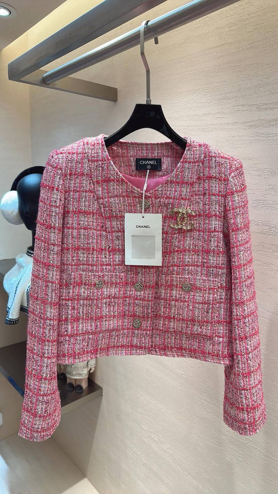 CHANEL シャネル ツイードジャケット レディース ピンク