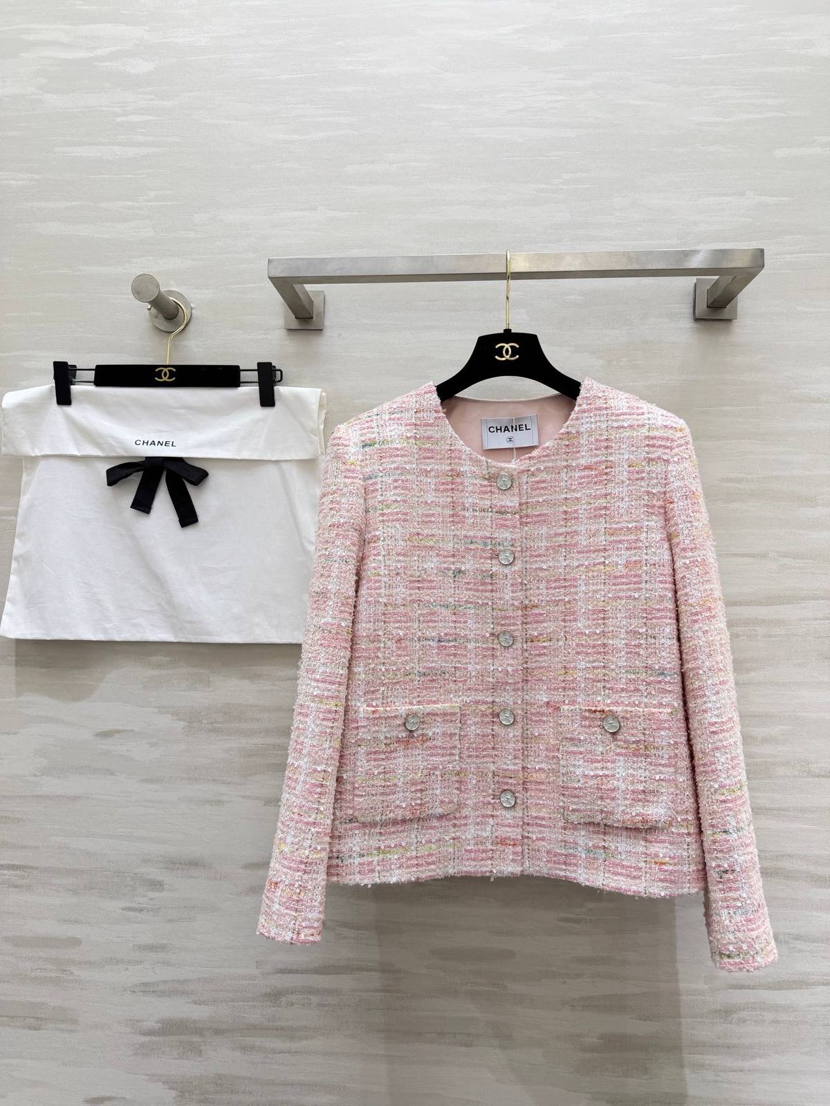 CHANEL シャネル ツイードジャケット レディース ピンク