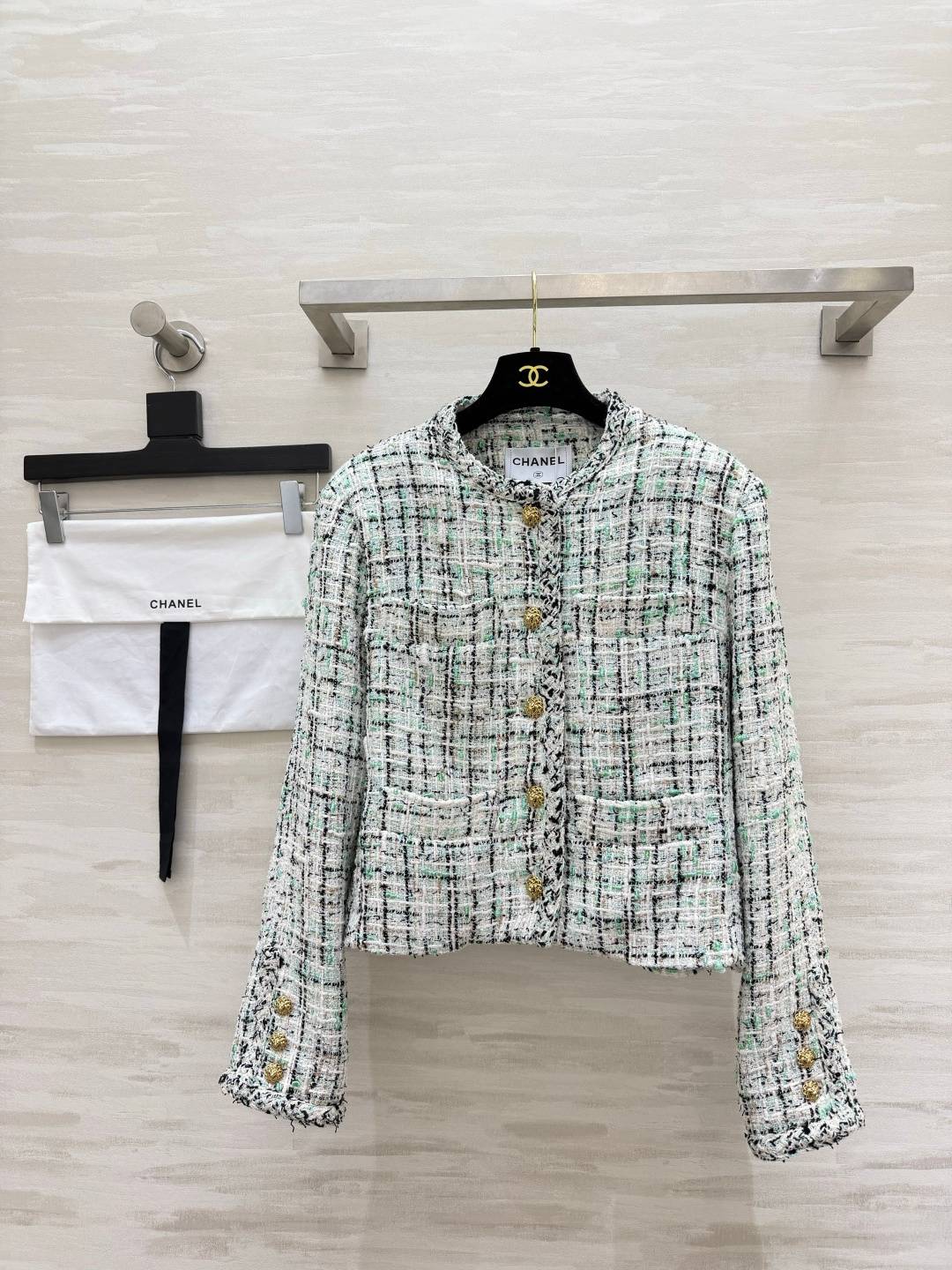 CHANEL シャネル ショート丈 ツイードジャケット ミントグリーン