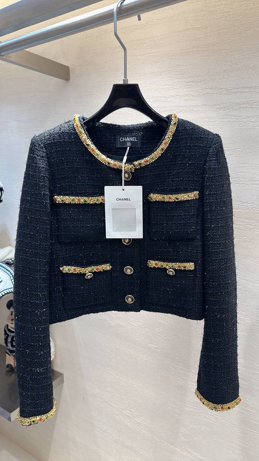 CHANEL シャネル ツイードジャケット レディース ブラック