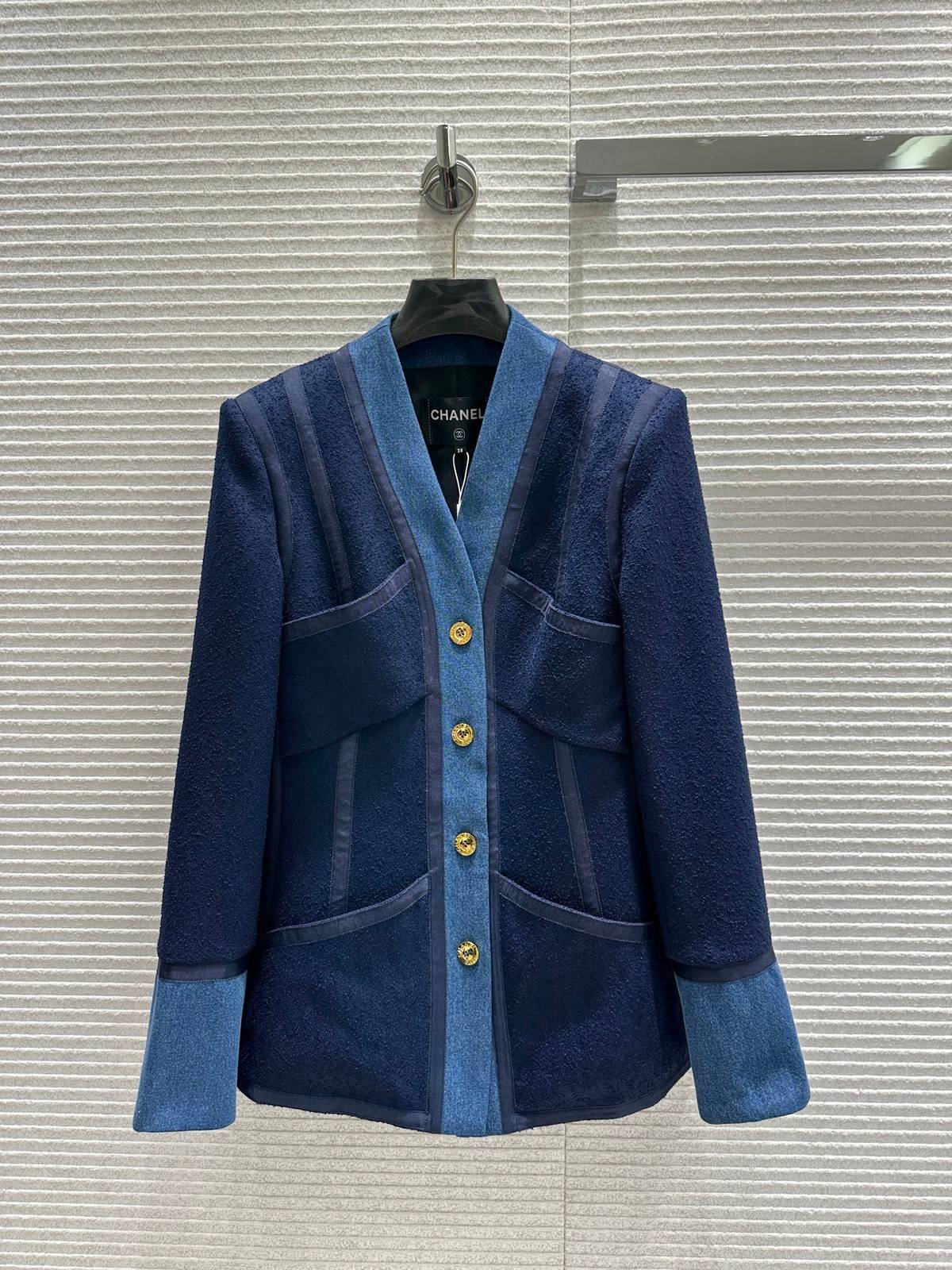 CHANEL シャネル ブルゾン テーラード ヴィンテージ ブルー