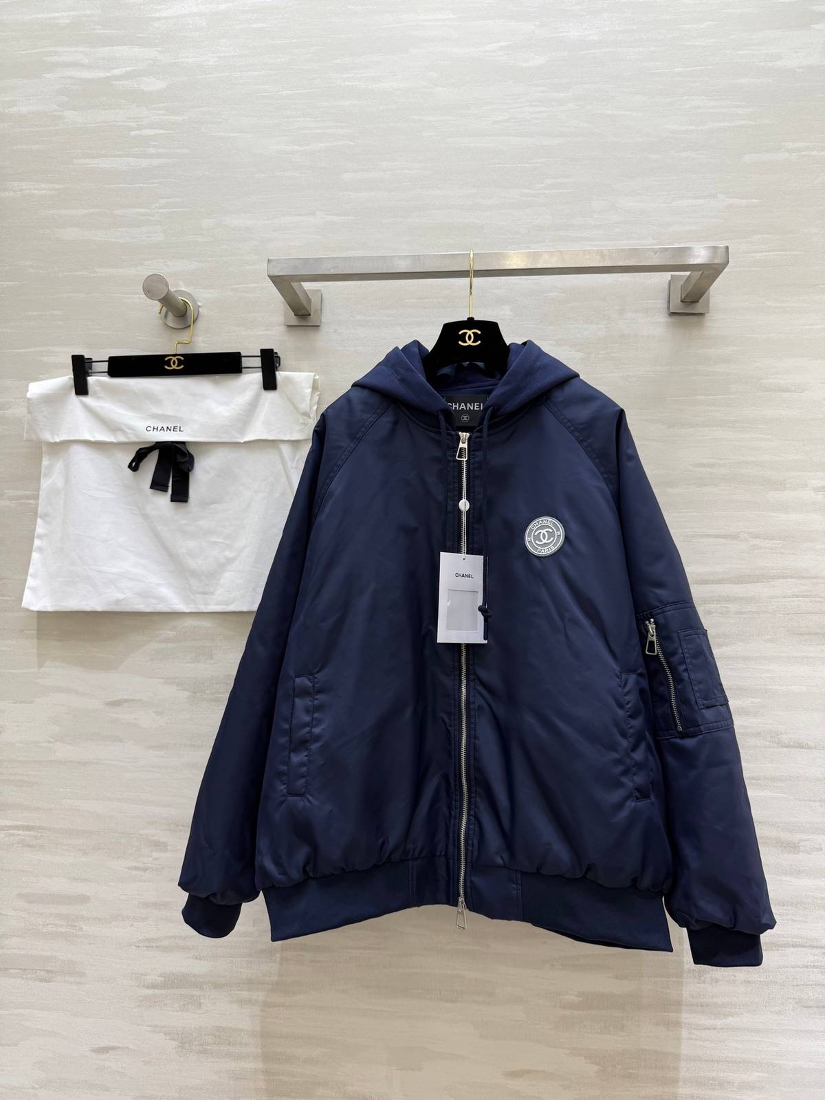 CHANEL シャネル ブルゾン ジップアップ ロゴ ブルー
