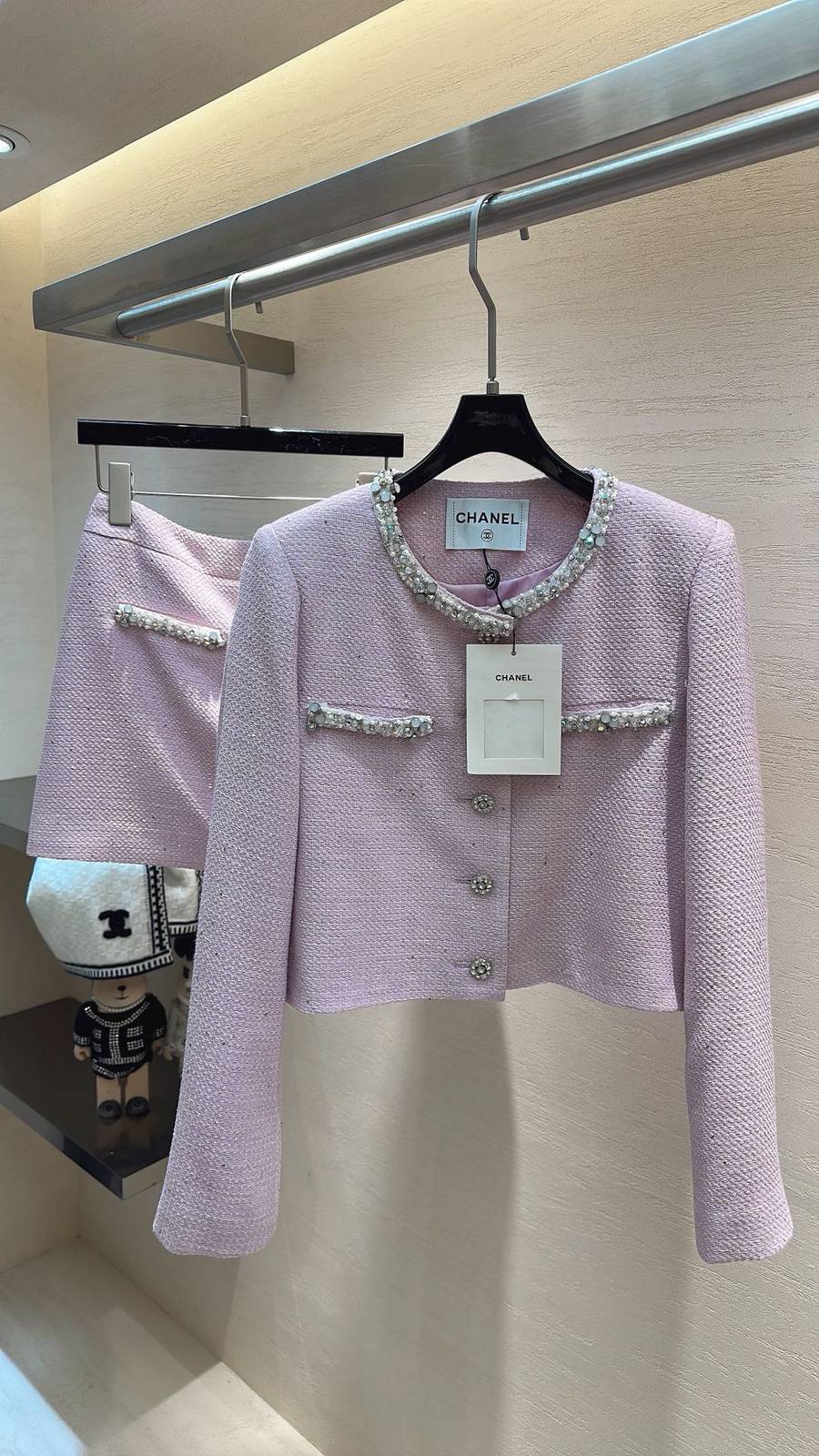 CHANEL シャネル ツイードジャケット ショート丈 ロング丈 ピンク
