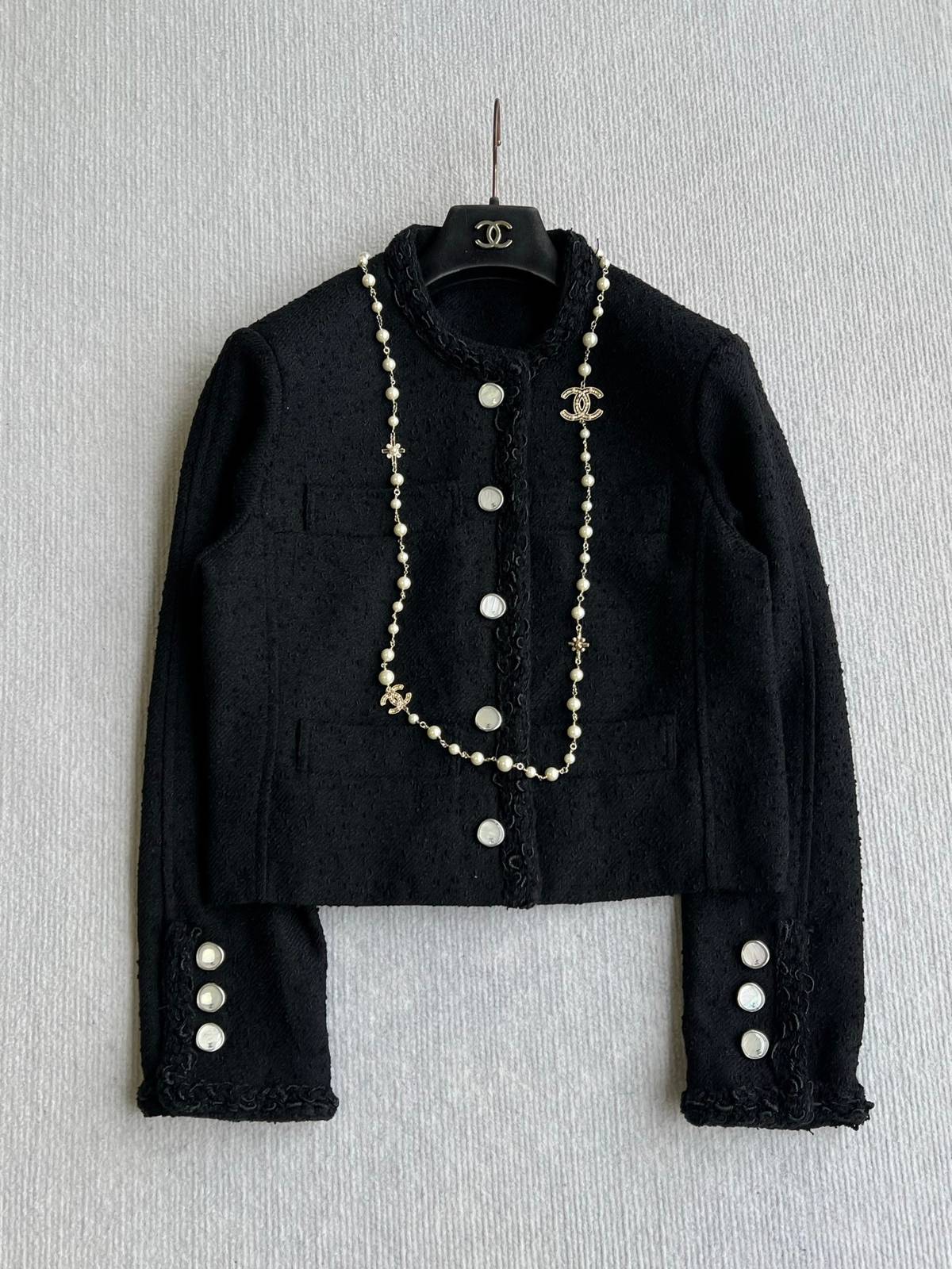 CHANEL シャネル ツイードジャケット ショート丈 ブラック