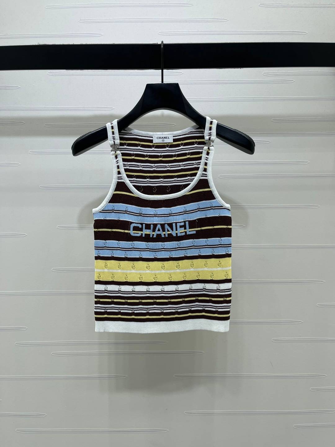 CHANEL シャネル ベスト クルーネック ロゴ レディース マルチカラー