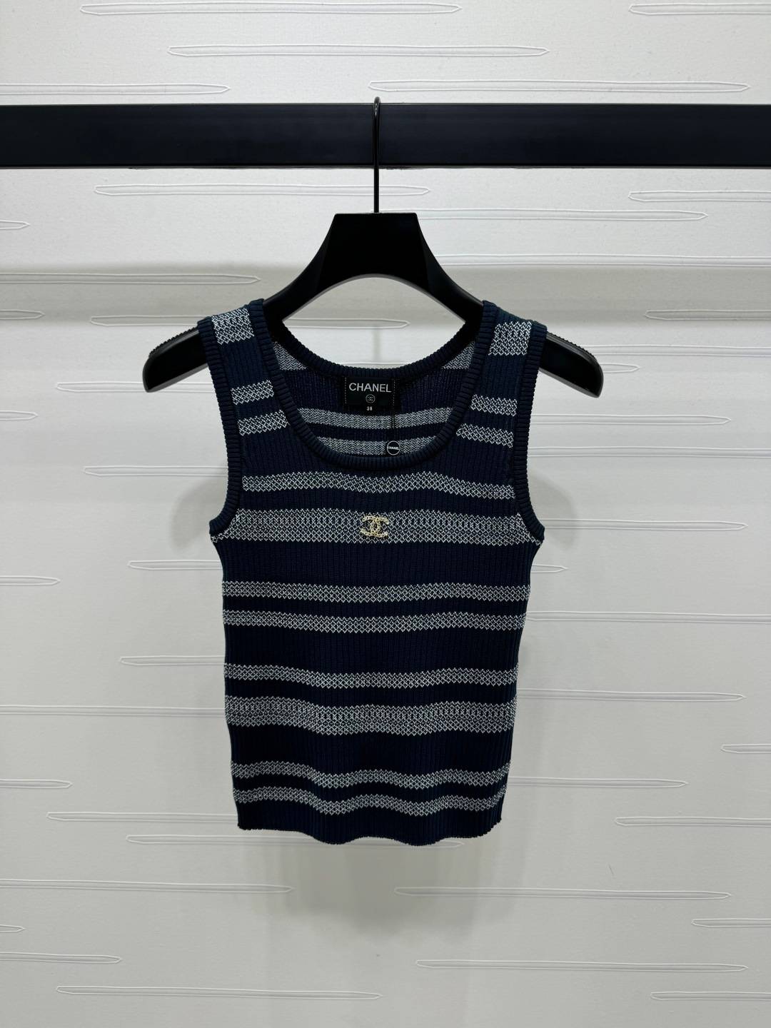 CHANEL シャネル ベスト ジレ ロゴ ブラック