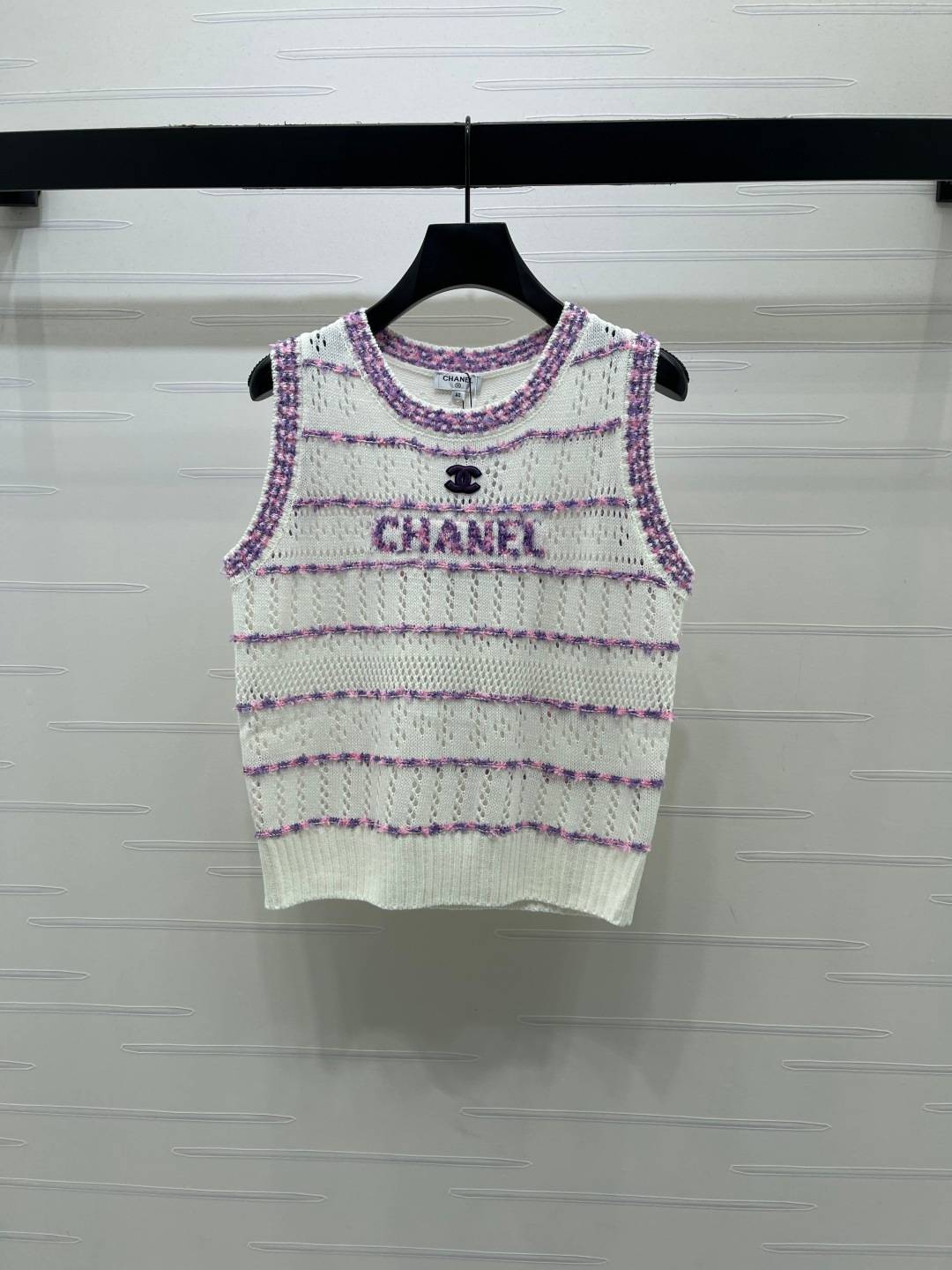 CHANEL シャネル ベスト ロゴ ショート丈 ホワイト