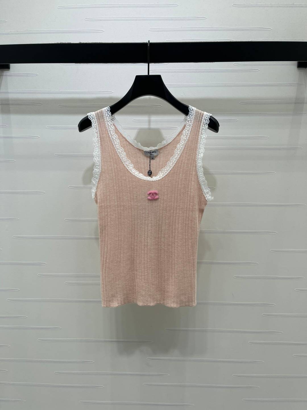 CHANEL シャネル レース ノースリーブトップス ピンク