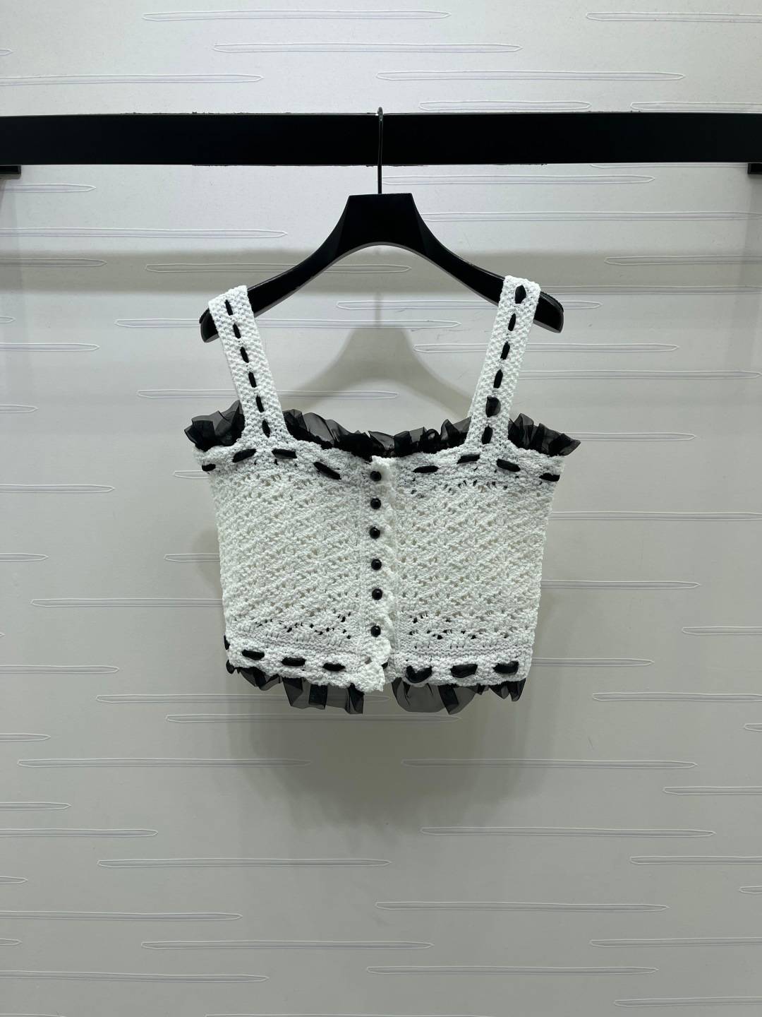 CHANEL シャネル ノースリーブトップス レディース レイヤード フリル ホワイト