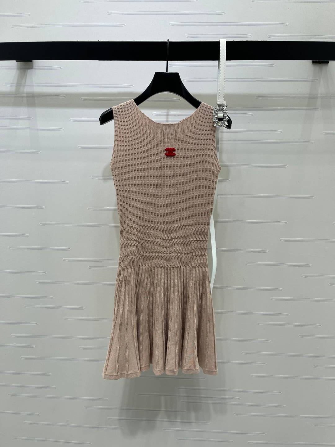CHANEL シャネル ベスト ノースリーブ レイヤード ロゴ ベージュ