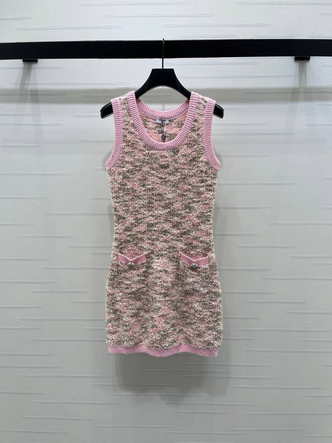 CHANEL シャネル ニットベスト クルーネック ノースリーブ レディース ピンク
