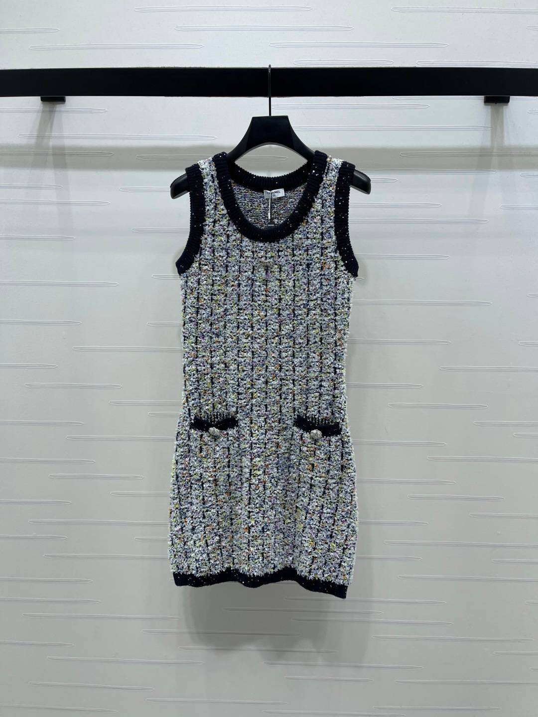 CHANEL シャネル ベスト クルーネック レイヤード ミックスカラー