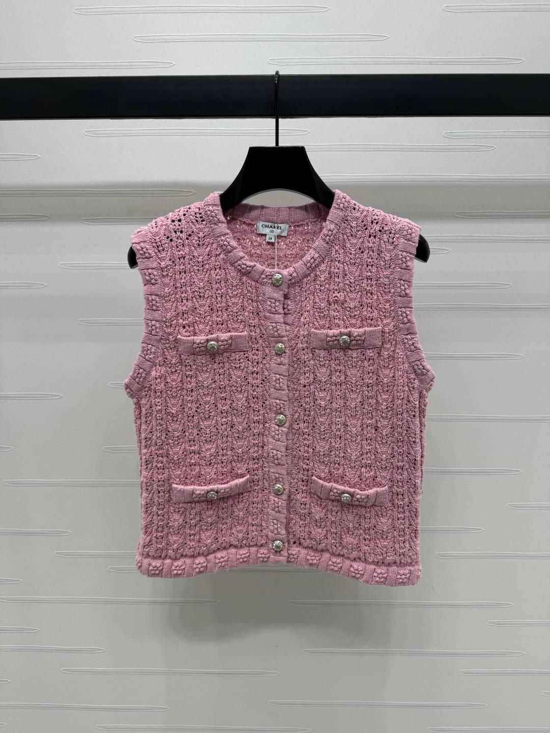 CHANEL シャネル ジレ ノースリーブトップス ピンク