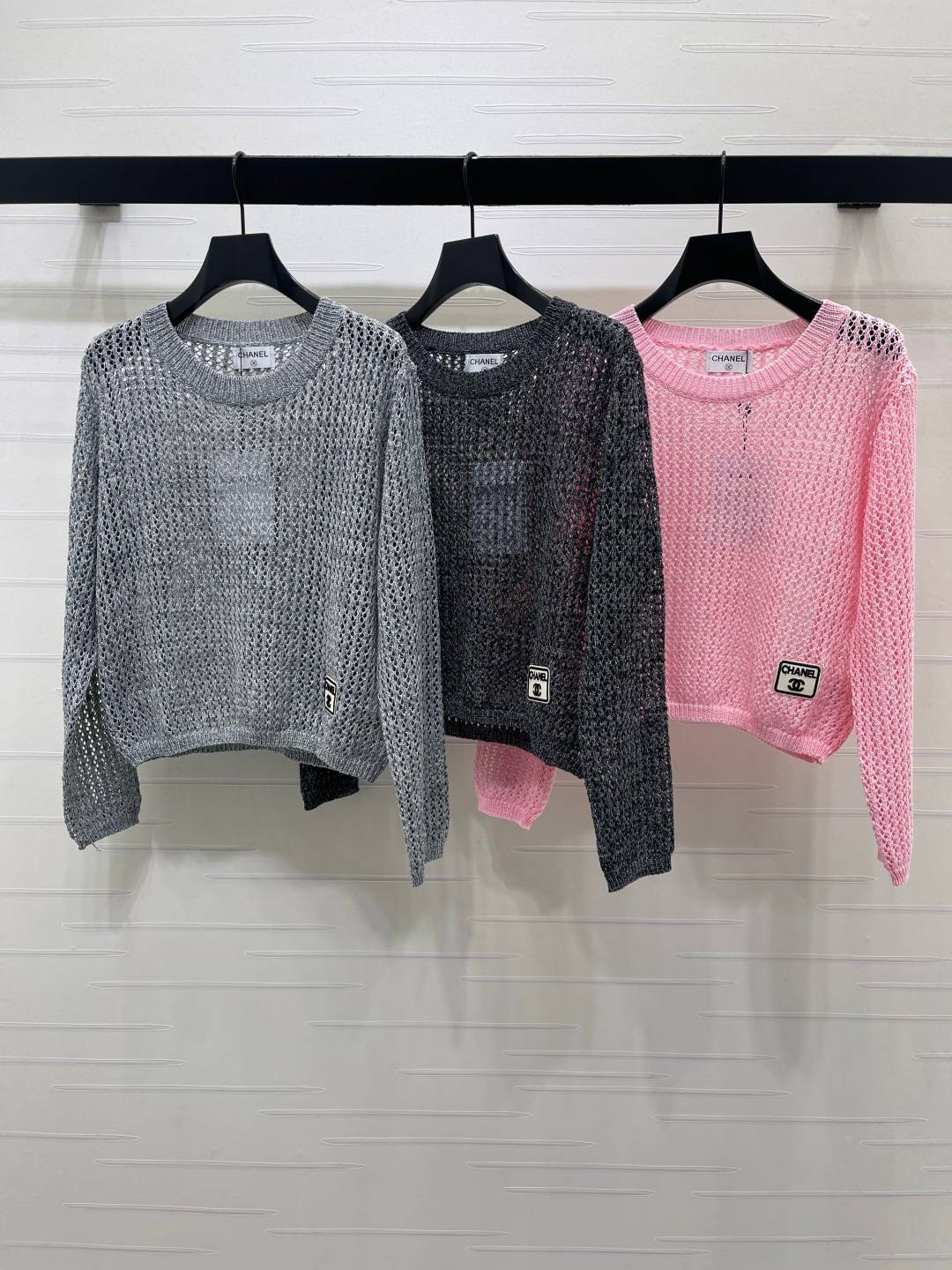 CHANEL シャネル ニットカーディガン 長袖 ショート丈 グレー