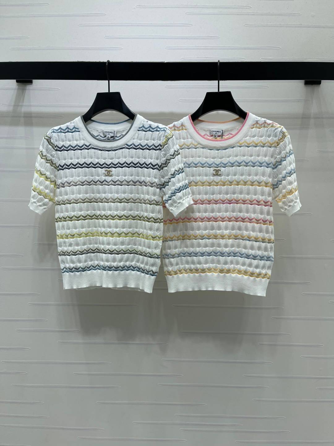 CHANEL シャネル ニットカーディガン 半袖 ロング丈 ホワイト