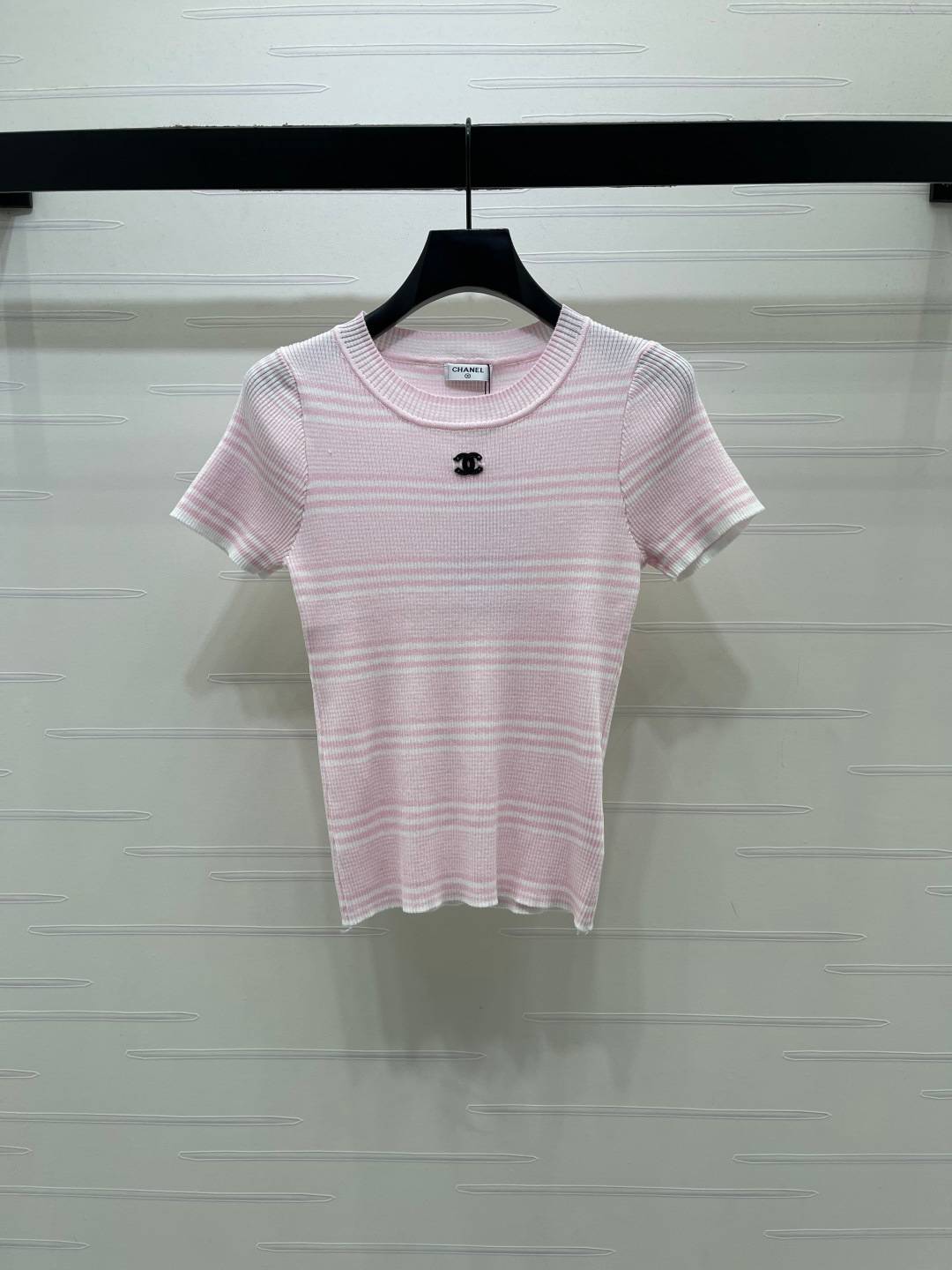CHANEL シャネル ニット半袖 クルーネック ピンク
