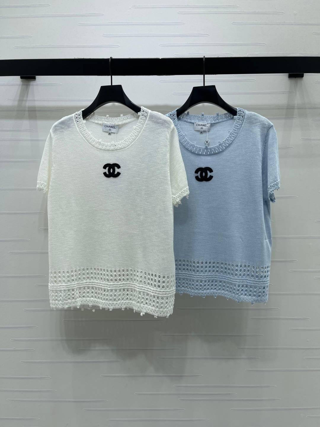 CHANEL シャネル ニットカーディガン 半袖 ロング丈 ブラック ベージュ