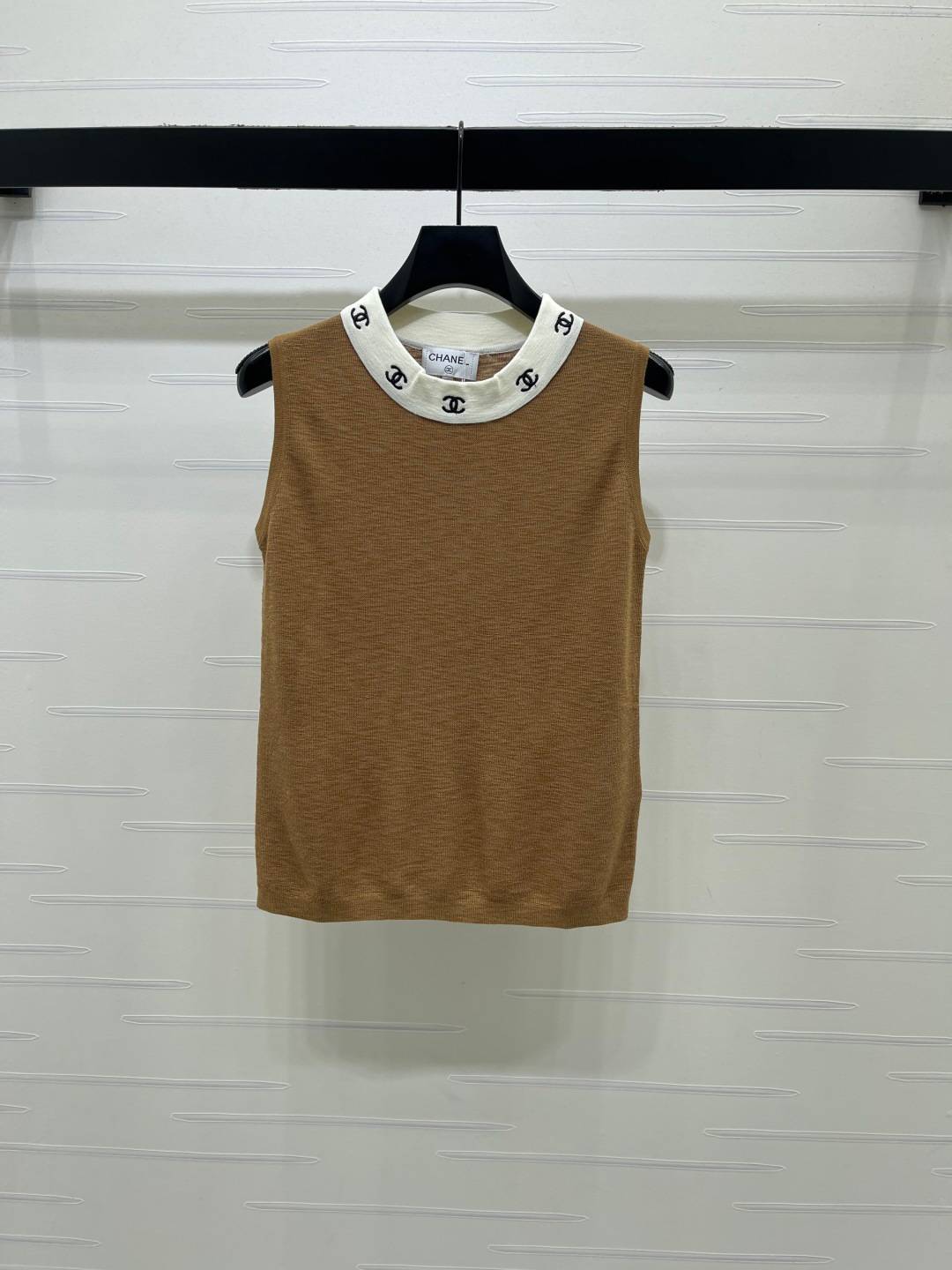 CHANEL シャネル リブニット クルーネック ベージュ