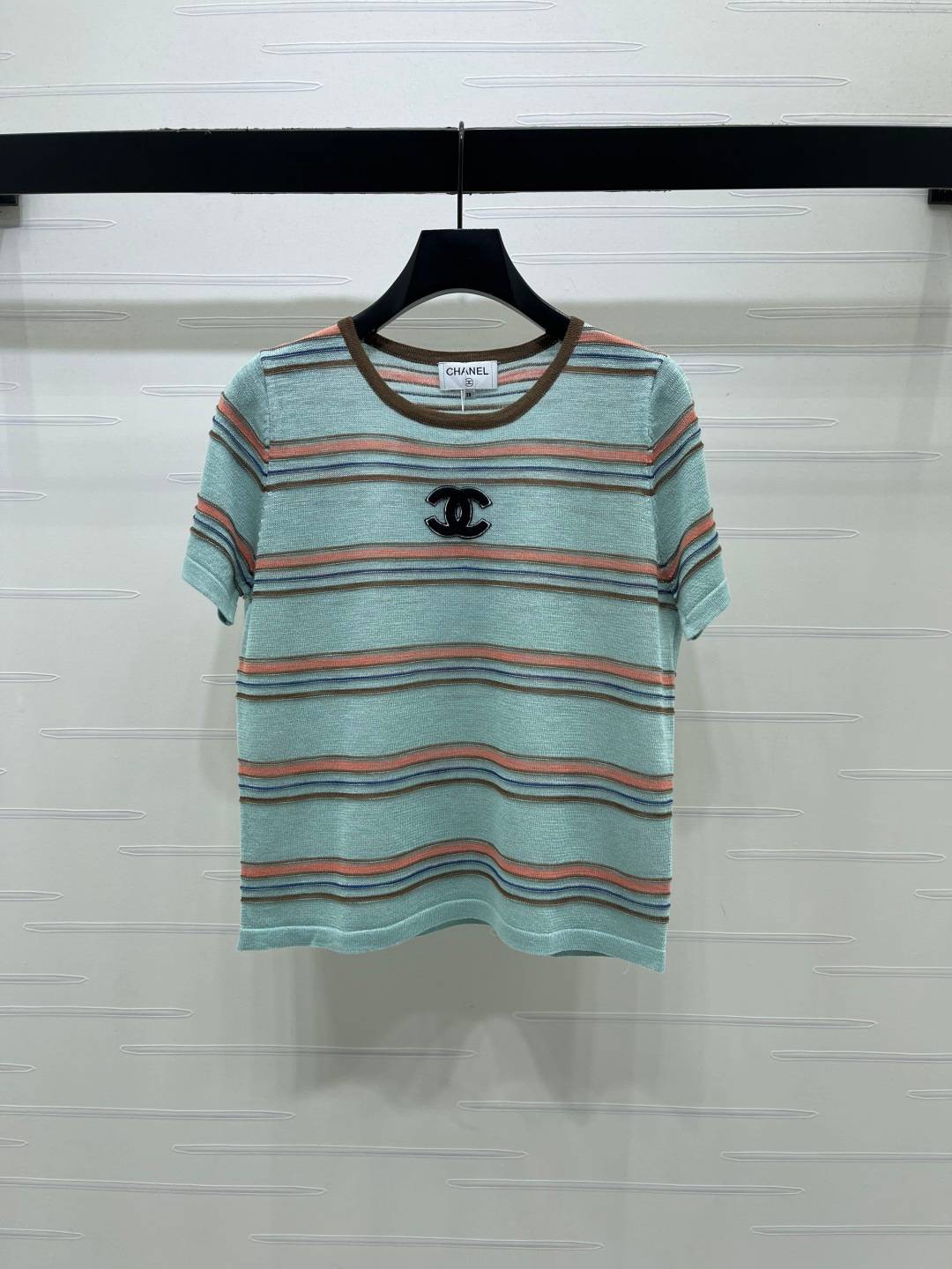 CHANEL シャネル ニットカーディガン 半袖 ショート丈 ブルー
