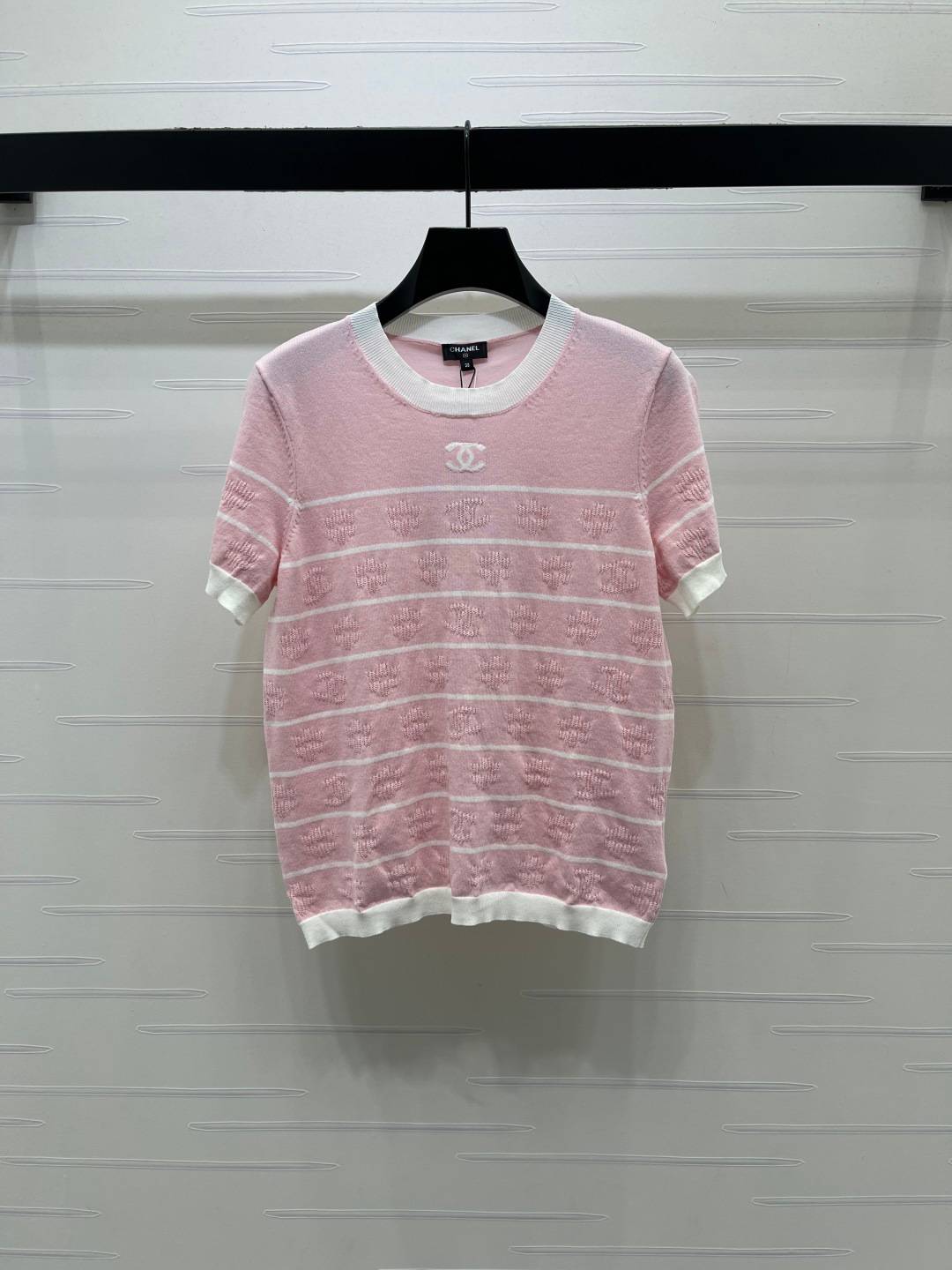 CHANEL シャネル ニット 半袖 クルーネック ピンク