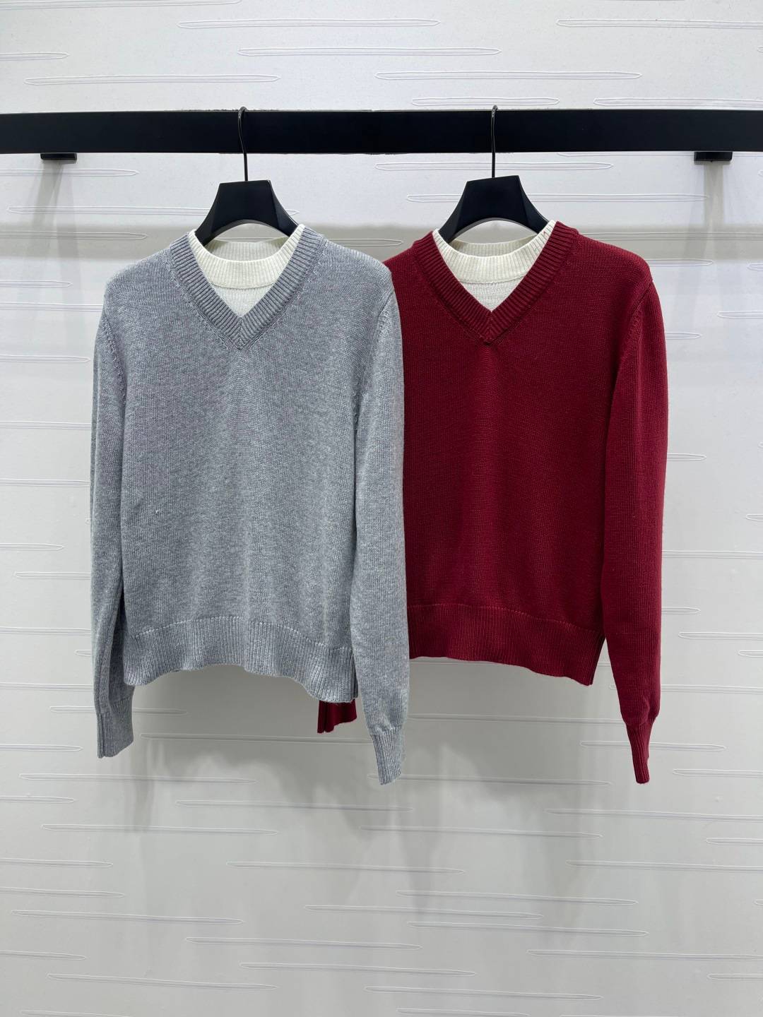 CHANEL シャネル ニットセーター Vネック 長袖 グレー
