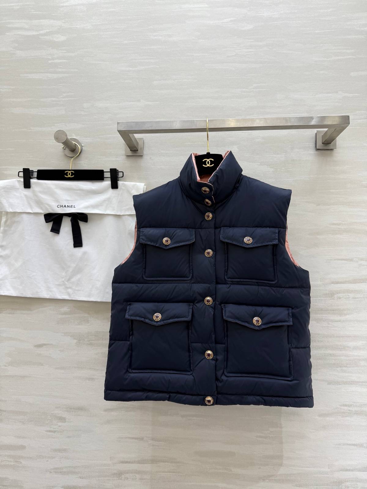 CHANEL シャネル ココネージュ ポッフェイブ ノーカラー ブルゾン ブルー