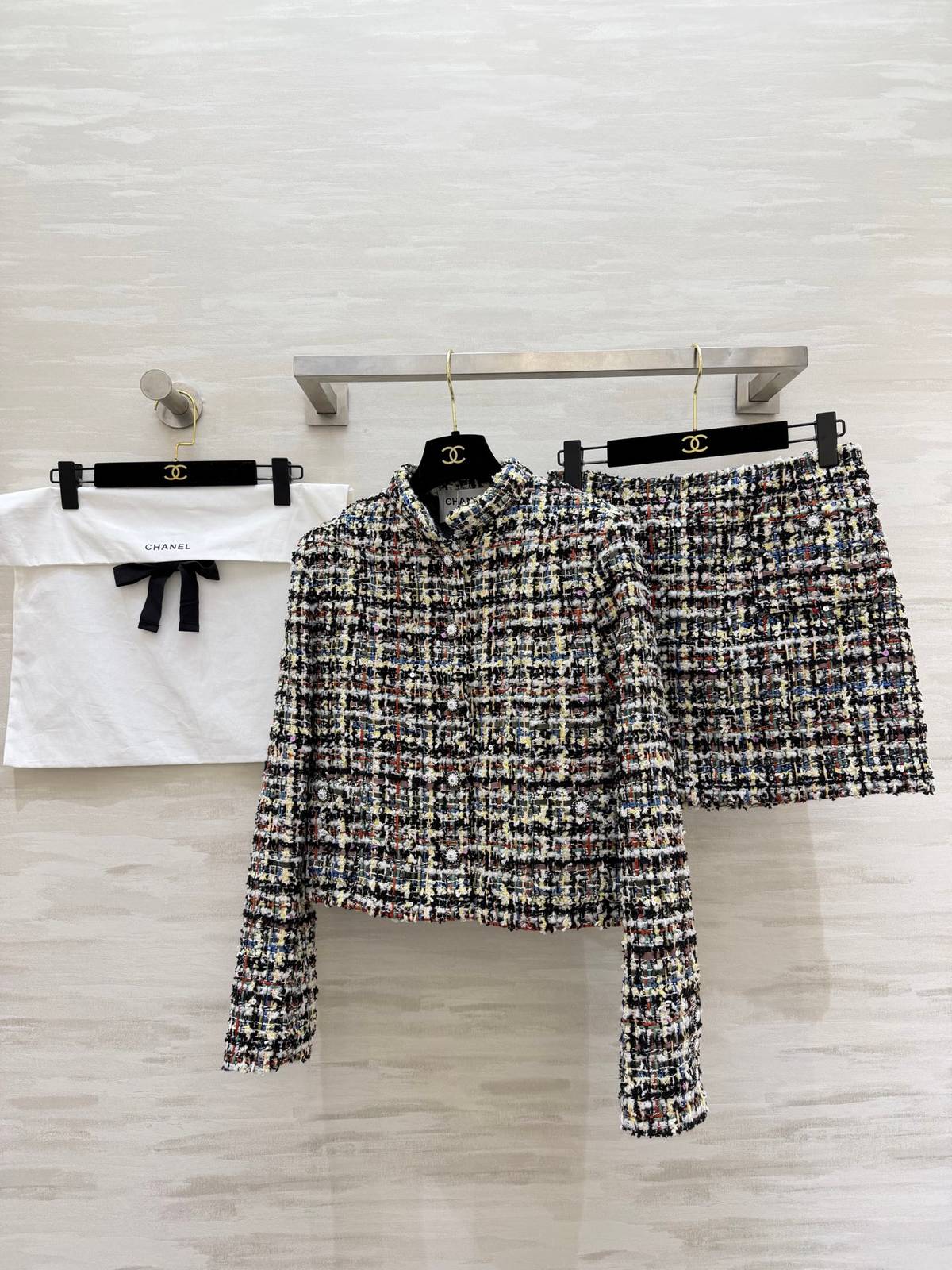 CHANEL シャネル ツイードジャケット レディース マルチカラー