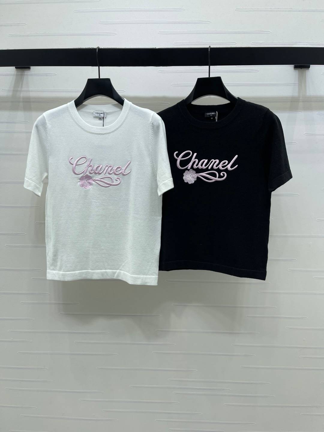 CHANEL シャネル ニットカーディガン 半袖 クルーネック ブラック ベージュ