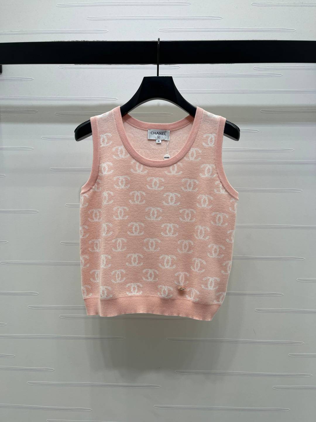 CHANEL シャネル ニットカーディガン クルーネック レディース ピンク