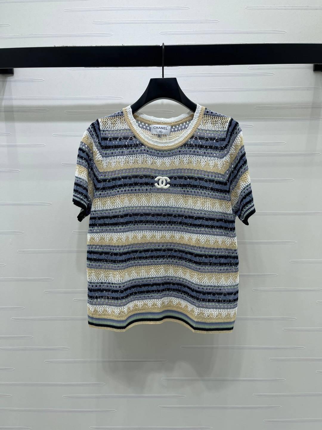 CHANEL シャネル ニット 半袖 クルーネック マルチカラー
