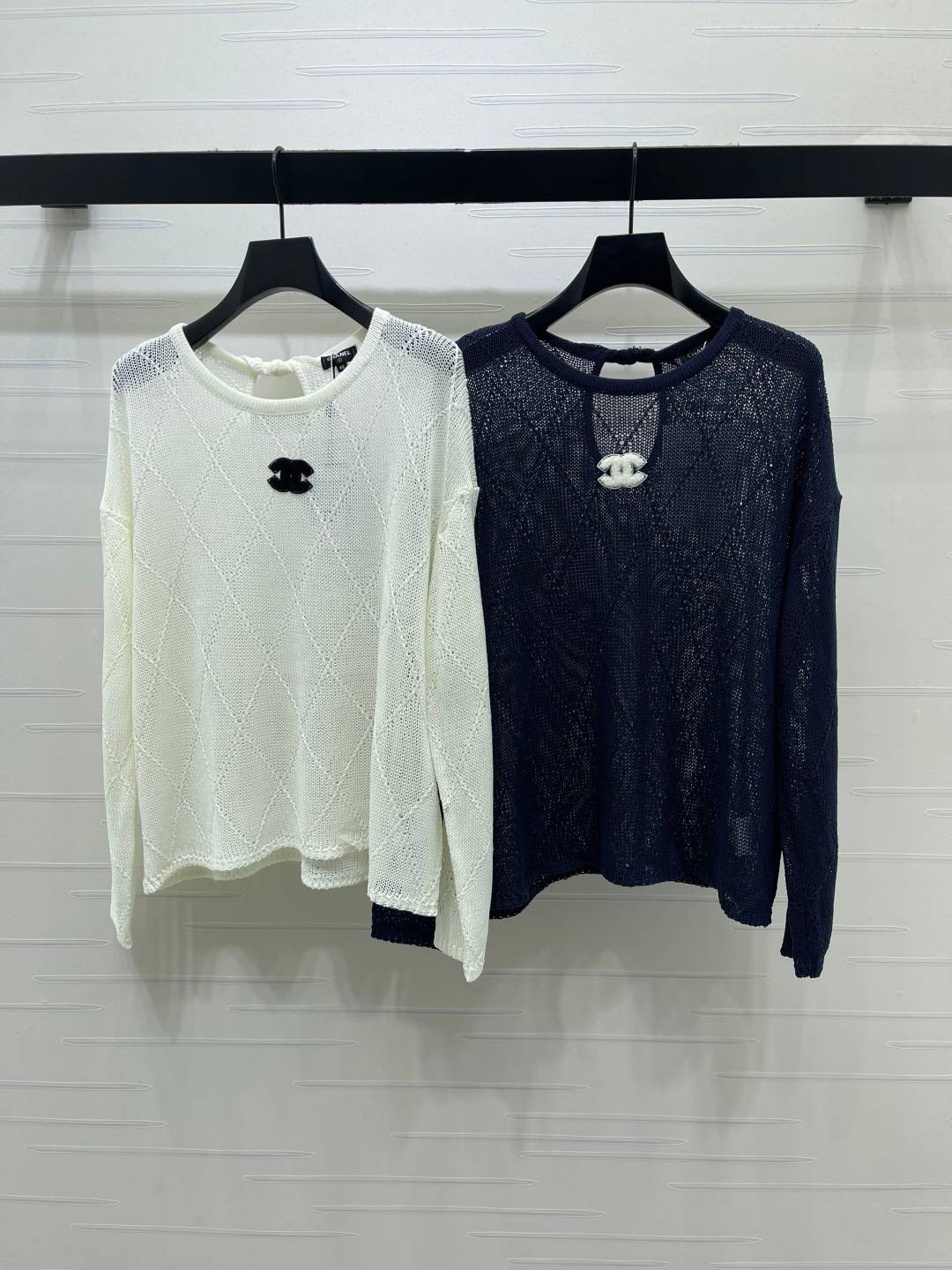 CHANEL シャネル ニットカーディガン 長袖 ロング丈 ブラック ベージュ