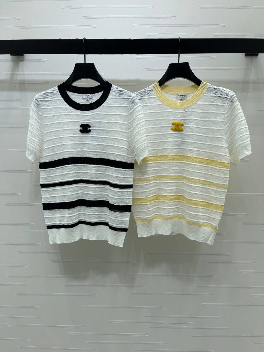 CHANEL シャネル ニットカーディガン 半袖 リブニット ブラック