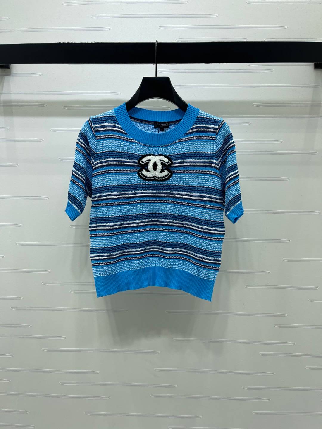 CHANEL シャネル ニットカーディガン 半袖 ブルー