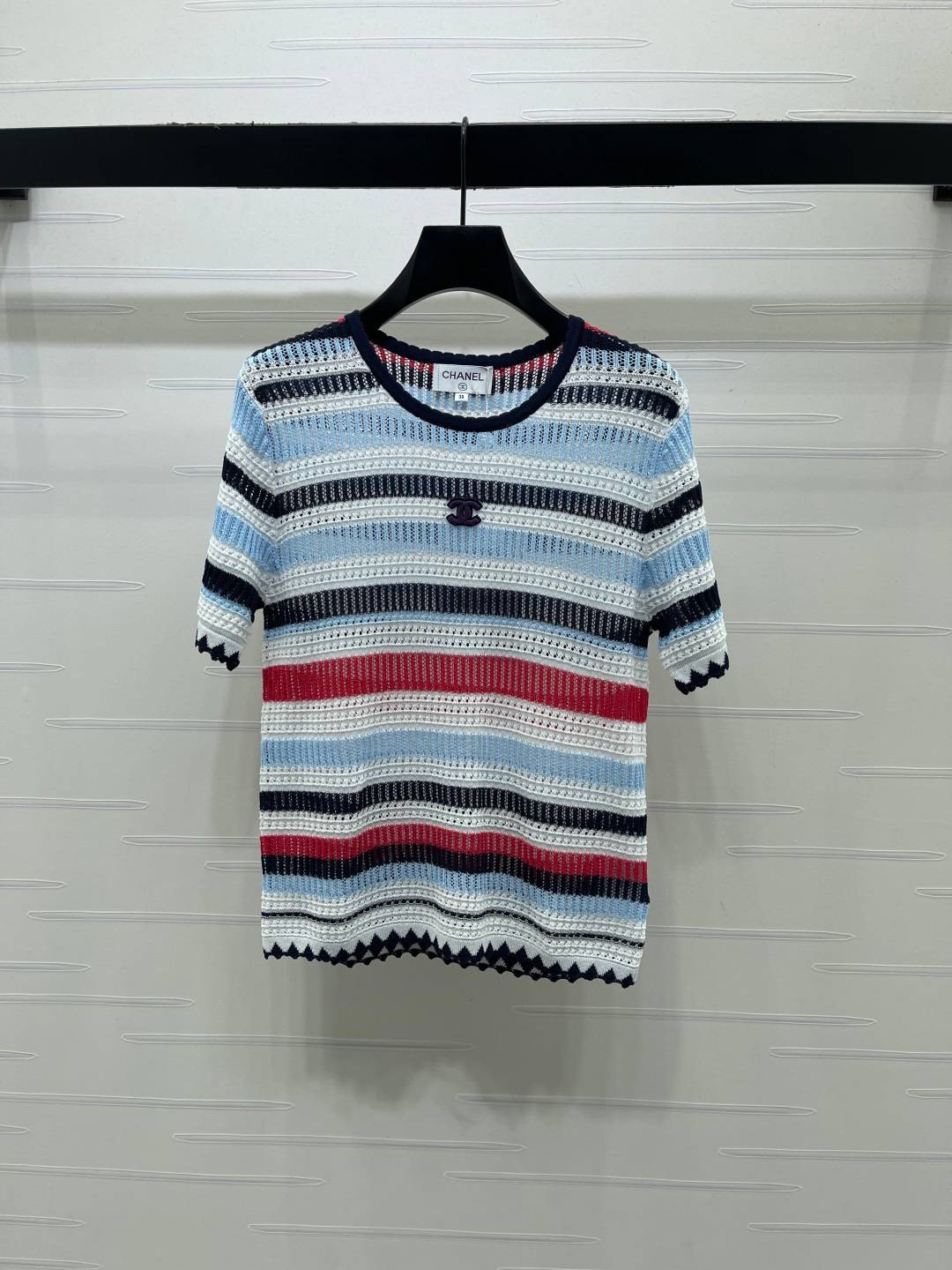 CHANEL シャネル ニット 半袖 クルーネック マルチ
