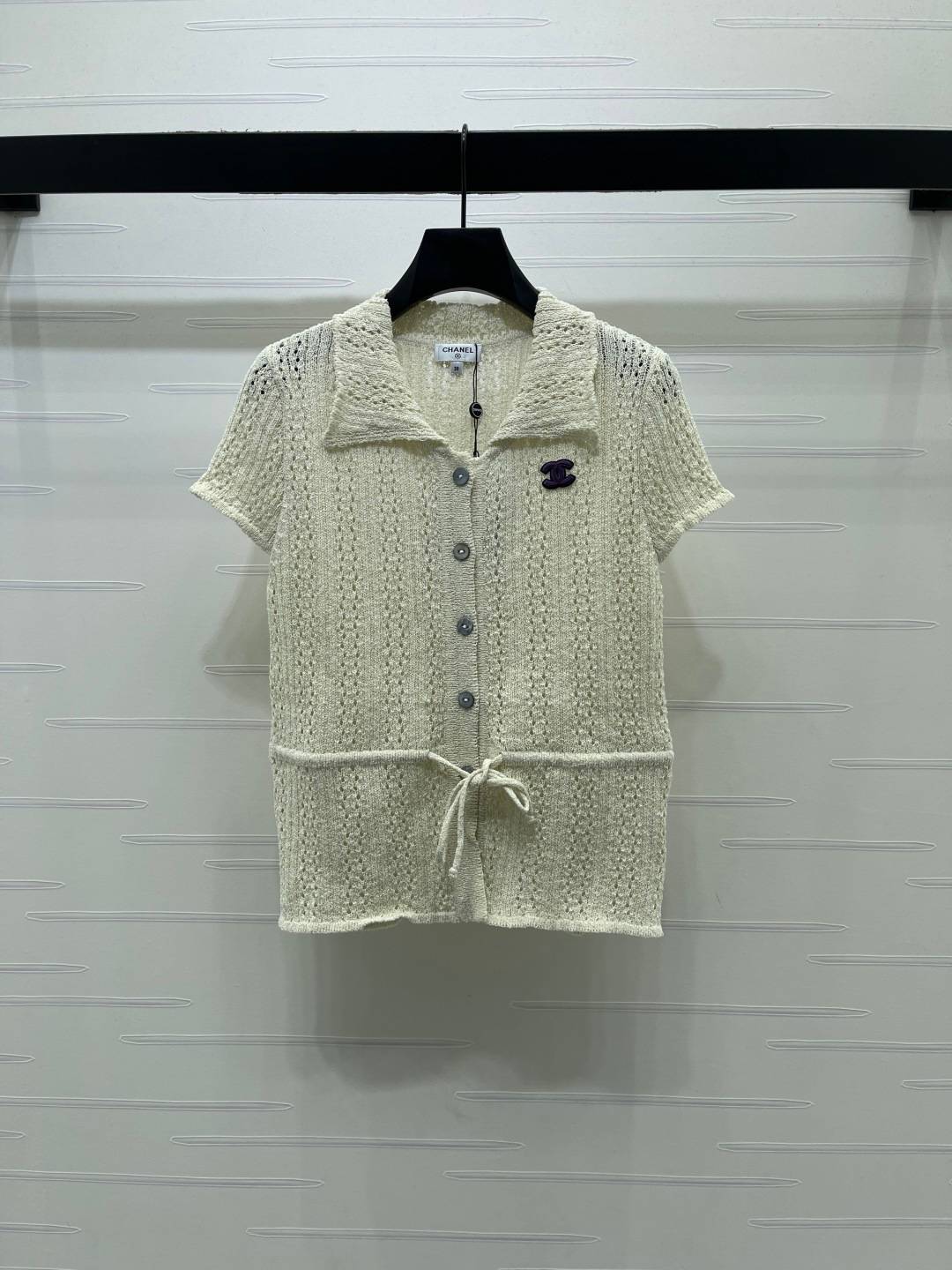 CHANEL シャネル ニットカーディガン 半袖 レディース ホワイト