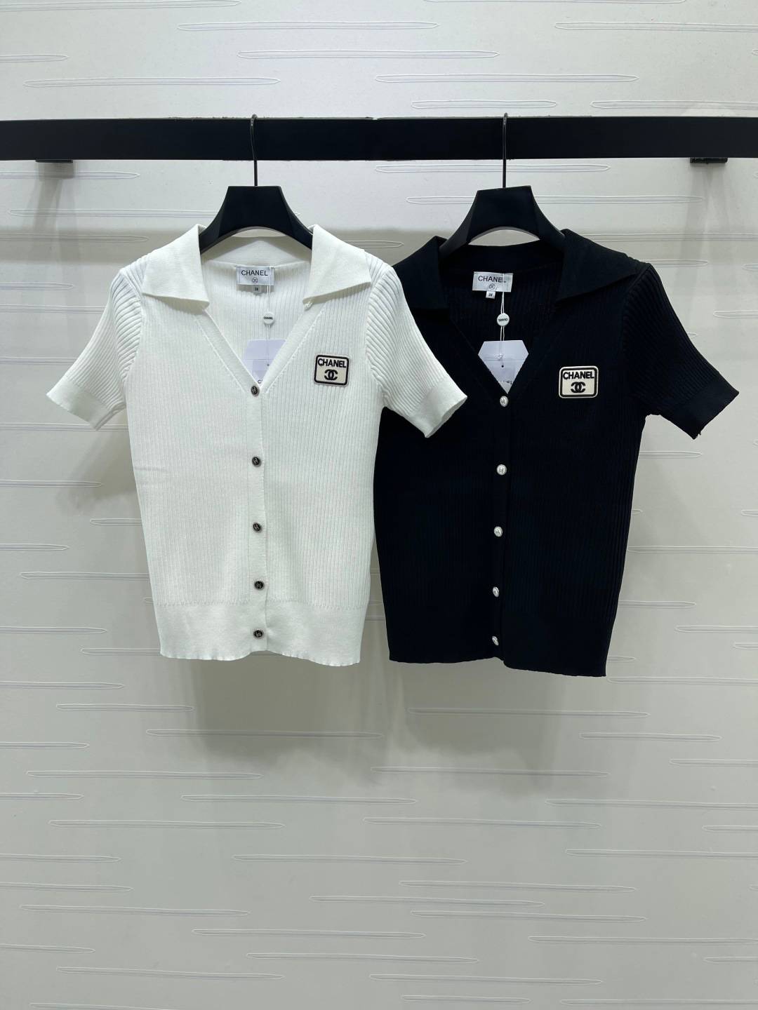 CHANEL シャネル ニットカーディガン リブニット ボタン ブラック