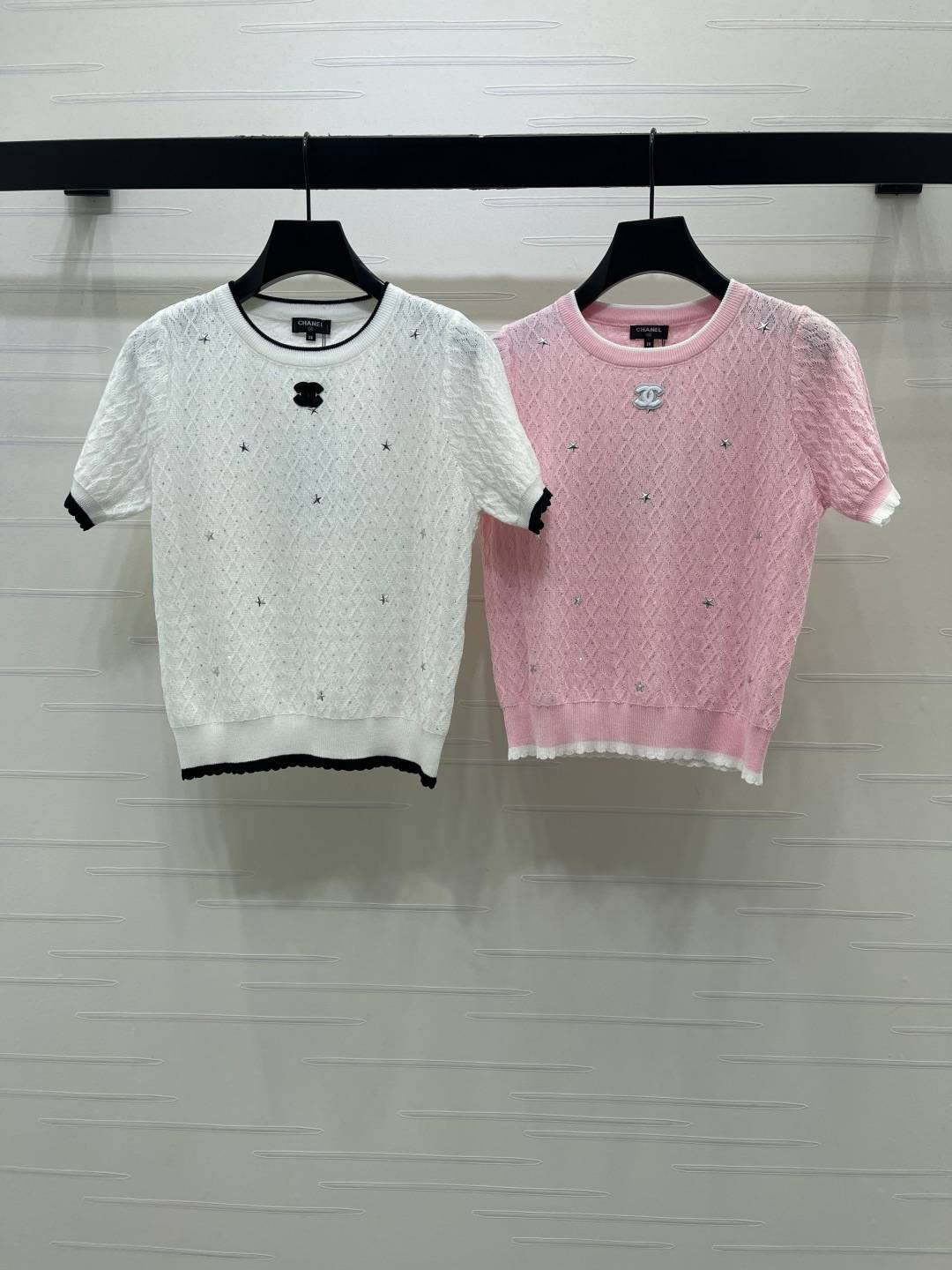 CHANEL シャネル ニットカーディガン 半袖 ロング丈 ホワイト