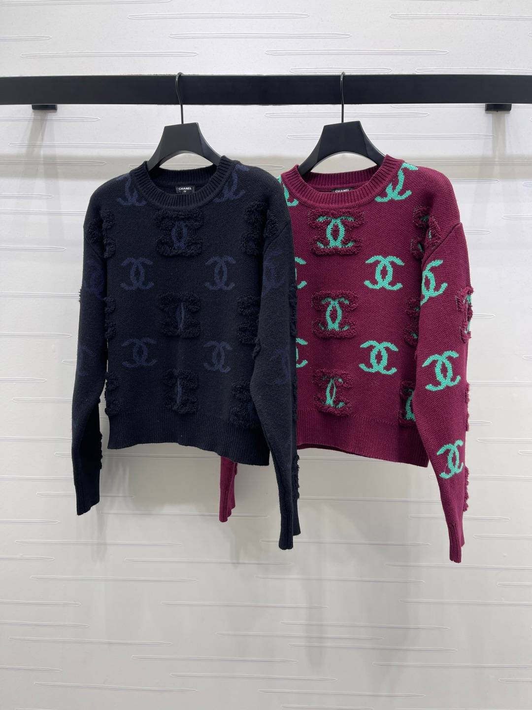 CHANEL シャネル ニットカーディガン 長袖 クルーネック ブラック