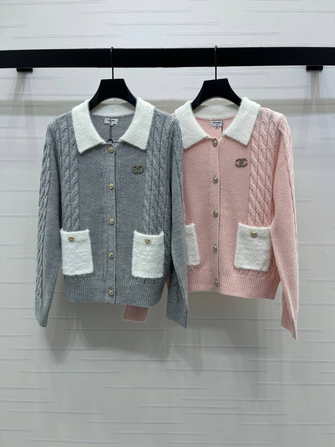 CHANEL シャネル カーディガン 長袖 ボタン グレー