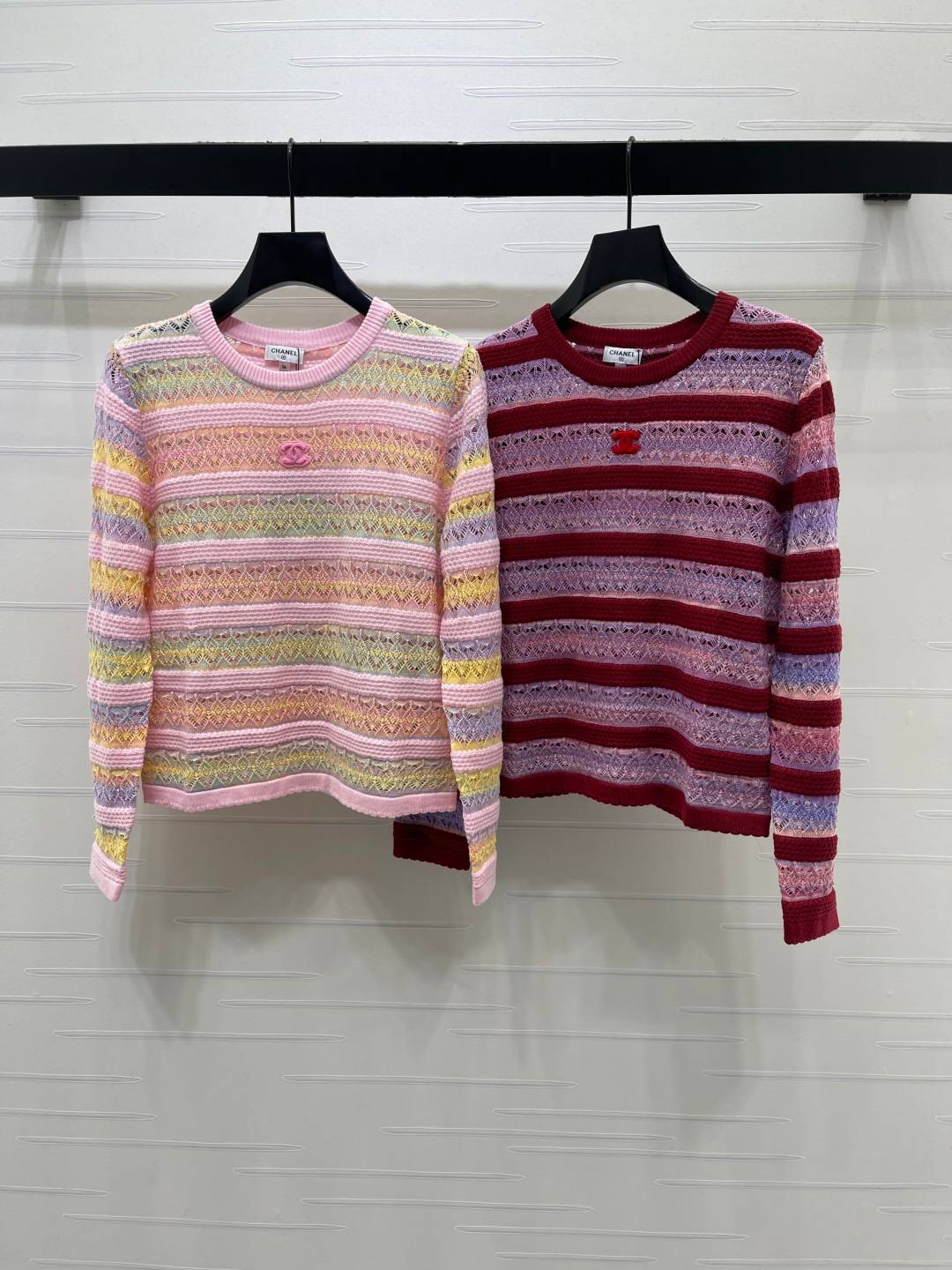 CHANEL シャネル ニットカーディガン 長袖 ロング丈 ピンク