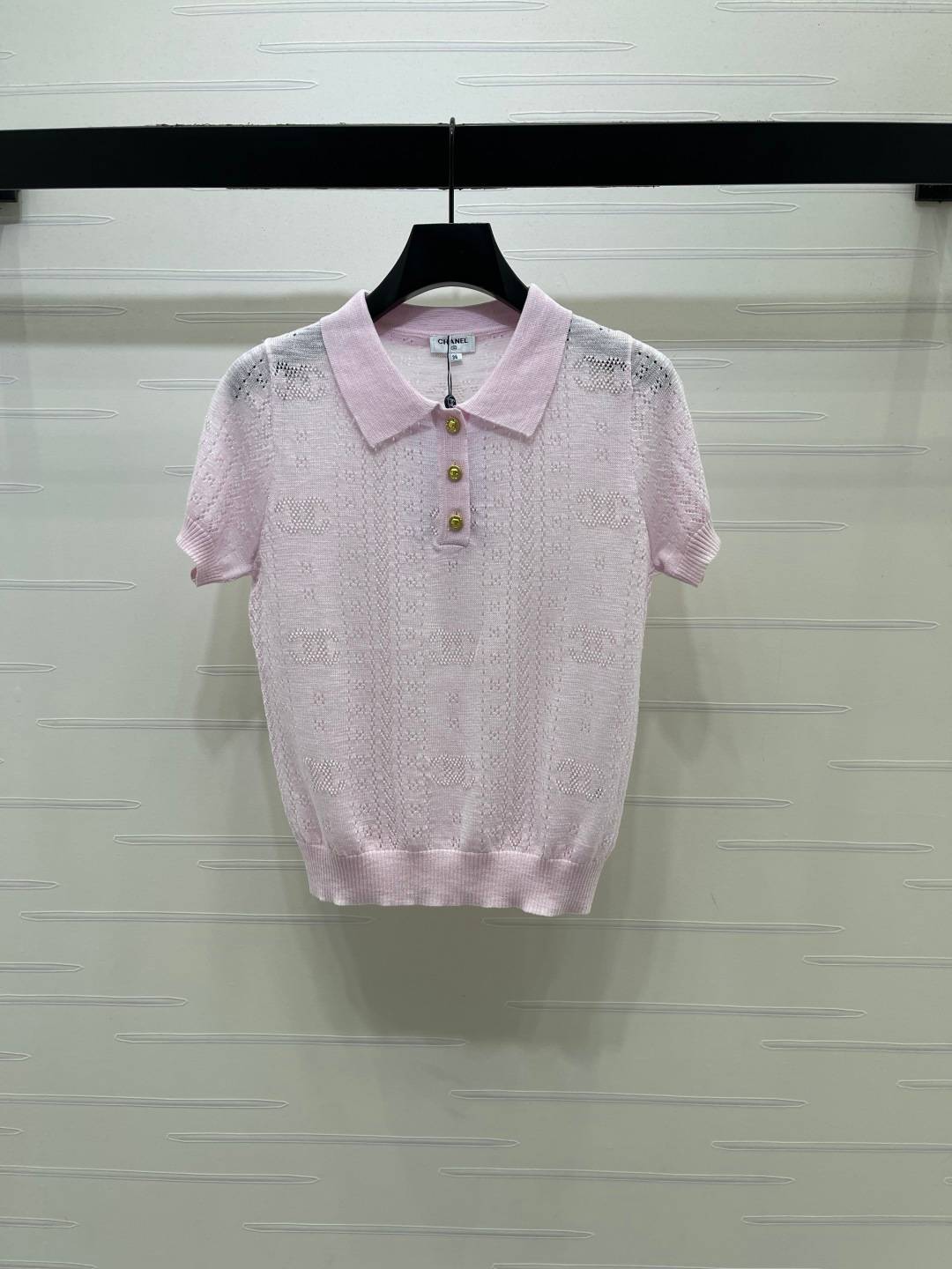 CHANEL シャネル ニットジャケット 半袖 ボタン ピンク