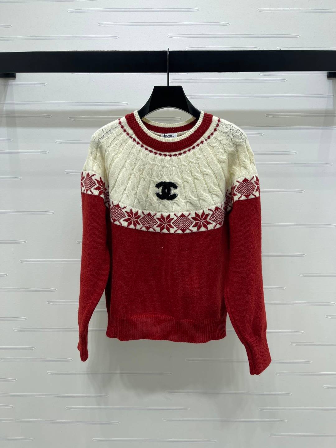 CHANEL シャネル ニットカーディガン 長袖 ロング丈 レッド