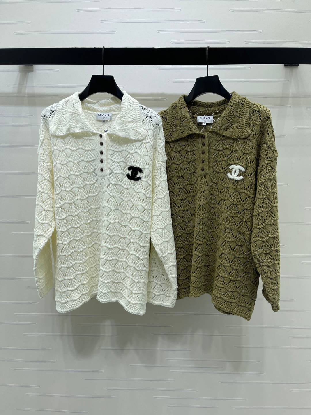 CHANEL シャネル ニットカーディガン 長袖 ボタン ホワイト