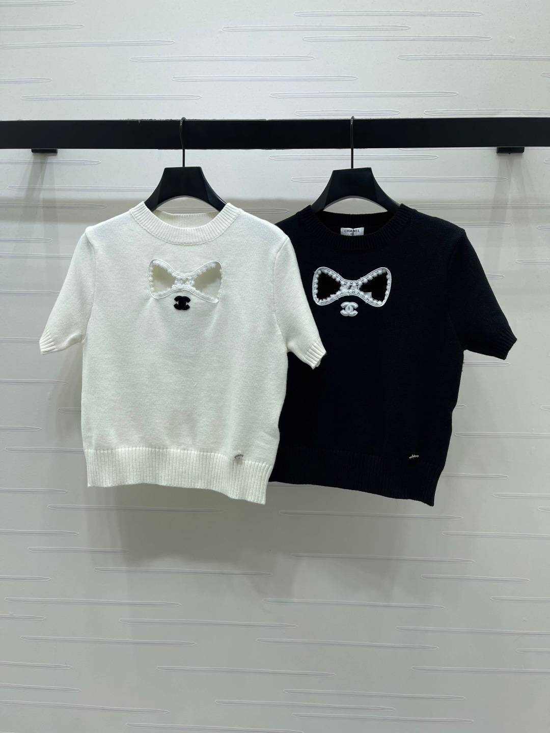 CHANEL シャネル ニットカーディガン 半袖 ロング丈 ブラック ベージュ