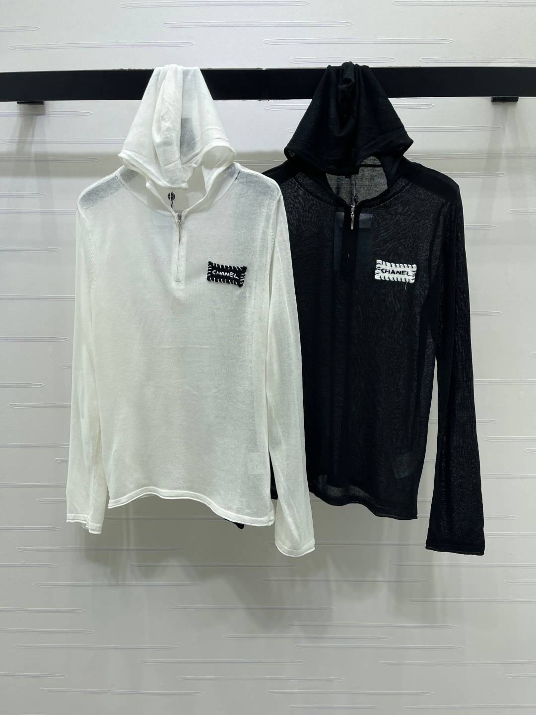 CHANEL シャネル ニットカーディガン 長袖 連帽 ブラック ベージュ