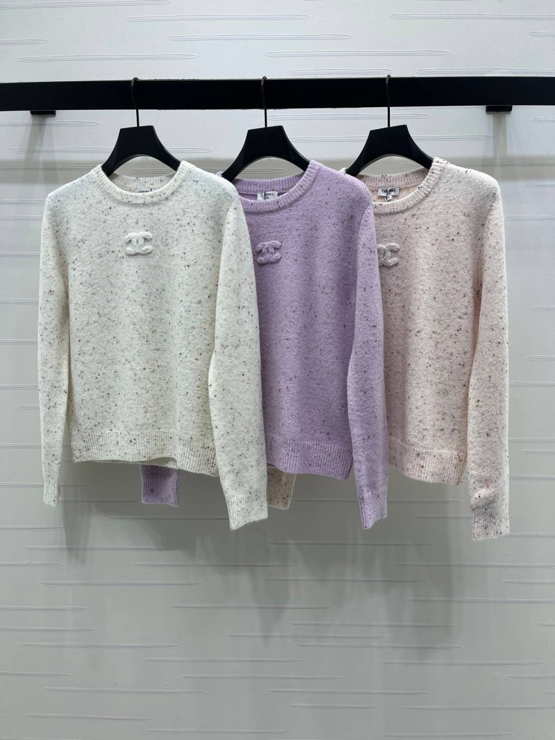 CHANEL シャネル ニット 長袖 クルーネック レディース 白
