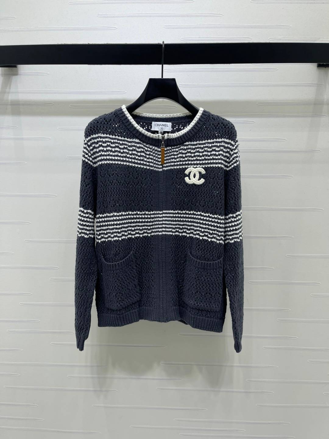 CHANEL シャネル ニットカーディガン カーディガン ロング丈 グレー