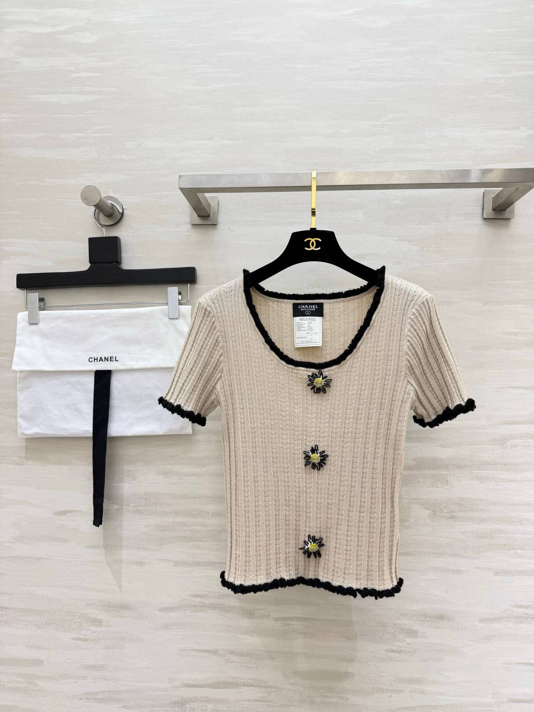 CHANEL シャネル 半袖 ボタン ベージュ