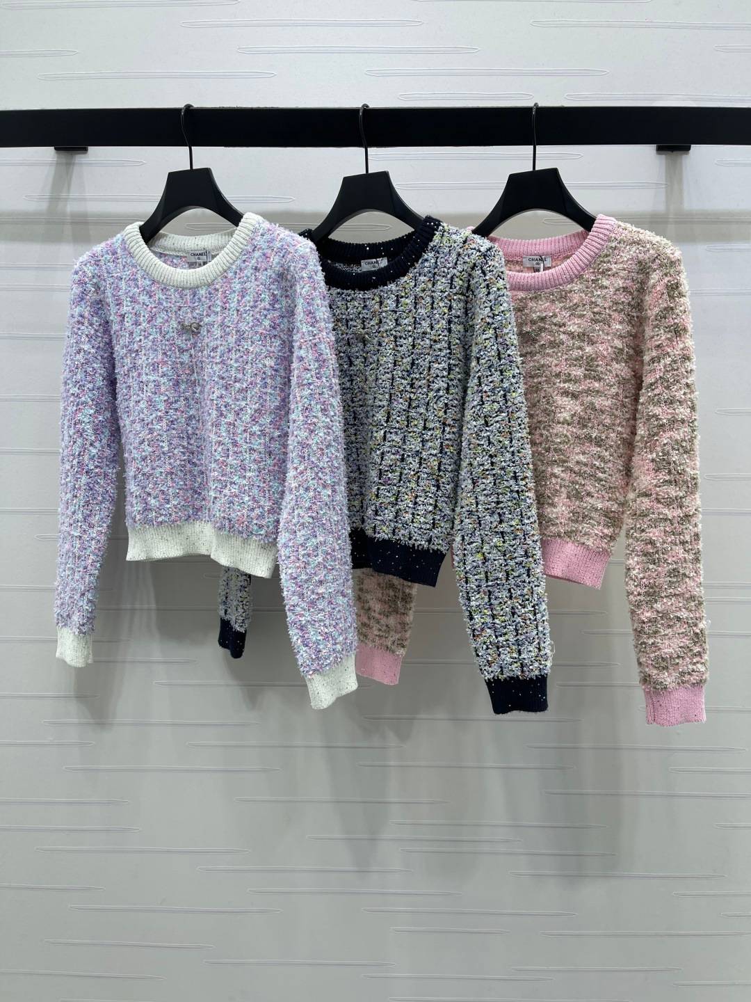 CHANEL シャネル 2026早春 ニットカーディガン 長袖 クルーネック ピンク